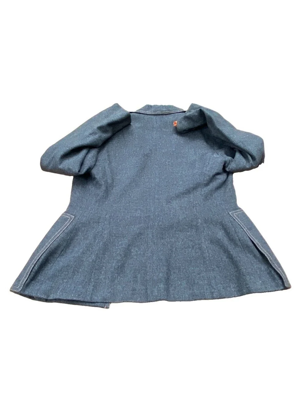 Vintage 1950s National Denim Coat Charcoal Gray Demin Suit Jacket Lined W/Liner